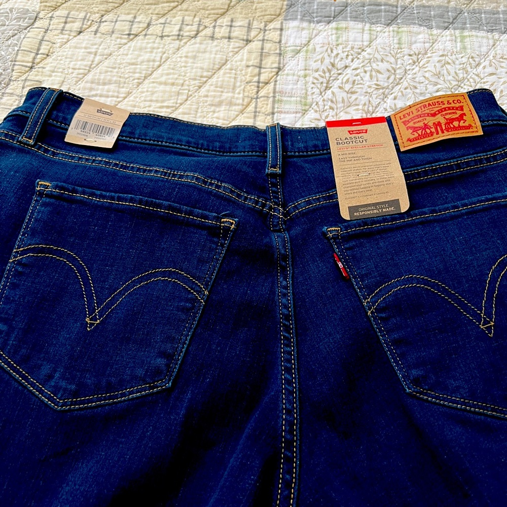 Navy Mid rise jeans boot cut jeans